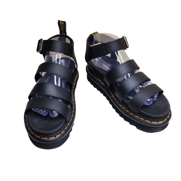 NWOB Dr. Martens Blaire women's black platform strappy leather Sandals Size 8 - Picture 11 of 11